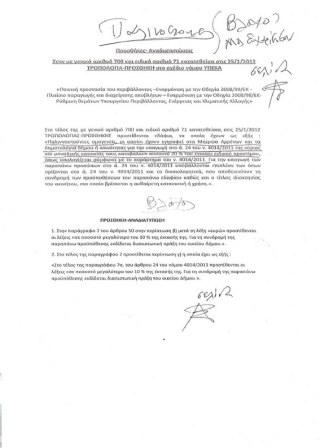 Οι τροπολογίες που κατατέθηκαν με την υπογραφή του κ. Σηφουνάκη
